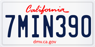 CA license plate 7MIN390