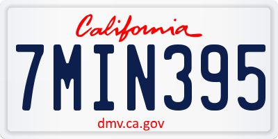 CA license plate 7MIN395
