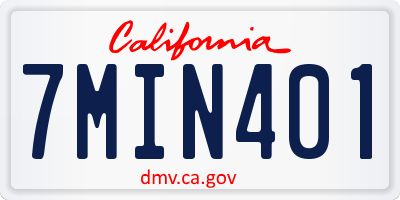 CA license plate 7MIN401