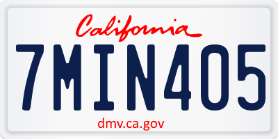 CA license plate 7MIN405