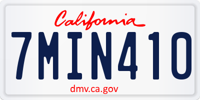 CA license plate 7MIN410