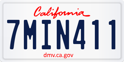 CA license plate 7MIN411