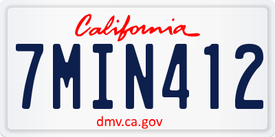 CA license plate 7MIN412