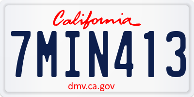 CA license plate 7MIN413