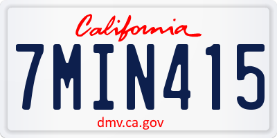 CA license plate 7MIN415