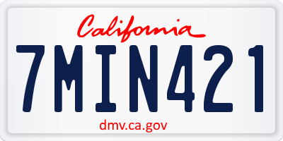 CA license plate 7MIN421