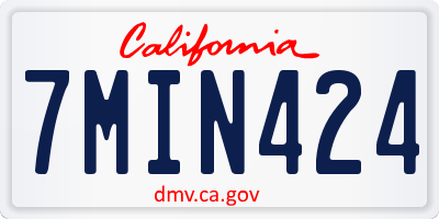 CA license plate 7MIN424