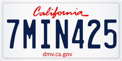 CA license plate 7MIN425