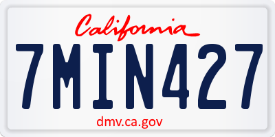 CA license plate 7MIN427