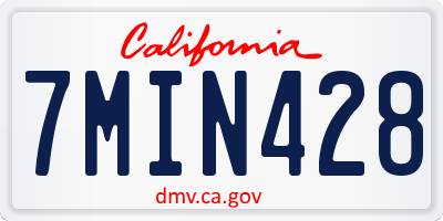 CA license plate 7MIN428