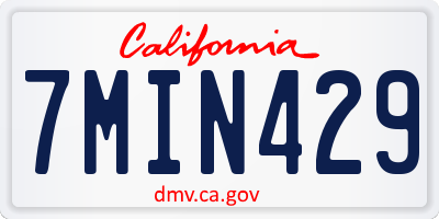 CA license plate 7MIN429