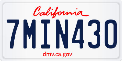 CA license plate 7MIN430
