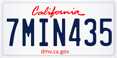 CA license plate 7MIN435