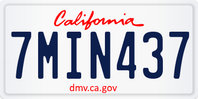 CA license plate 7MIN437