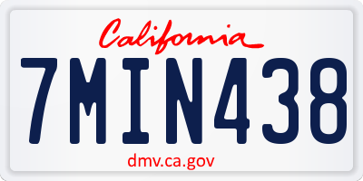 CA license plate 7MIN438