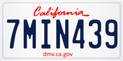CA license plate 7MIN439