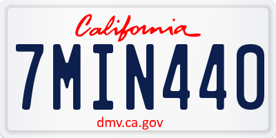 CA license plate 7MIN440