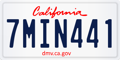 CA license plate 7MIN441