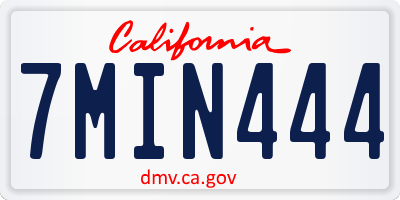 CA license plate 7MIN444