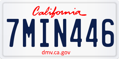 CA license plate 7MIN446