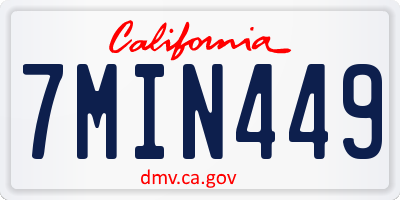 CA license plate 7MIN449