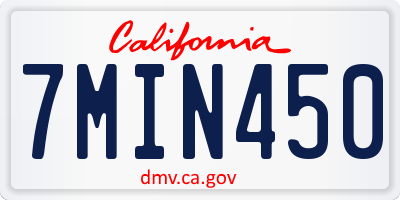 CA license plate 7MIN450