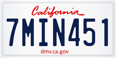 CA license plate 7MIN451