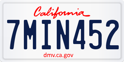 CA license plate 7MIN452