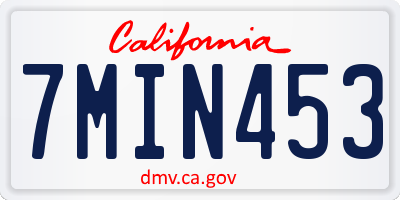 CA license plate 7MIN453