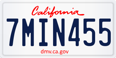 CA license plate 7MIN455