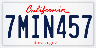 CA license plate 7MIN457