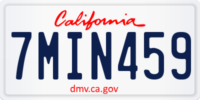 CA license plate 7MIN459
