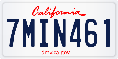 CA license plate 7MIN461
