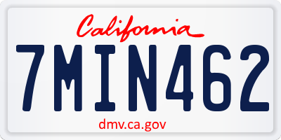 CA license plate 7MIN462