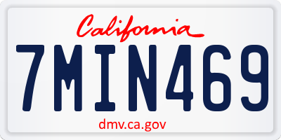 CA license plate 7MIN469
