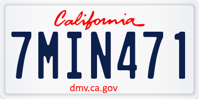 CA license plate 7MIN471