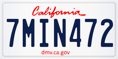 CA license plate 7MIN472