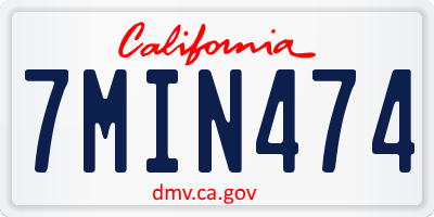 CA license plate 7MIN474