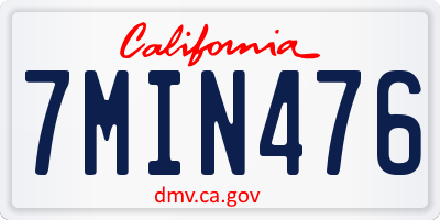 CA license plate 7MIN476