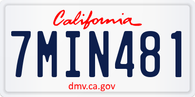 CA license plate 7MIN481
