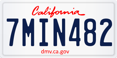 CA license plate 7MIN482