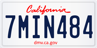 CA license plate 7MIN484