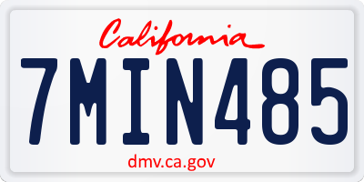 CA license plate 7MIN485