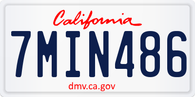 CA license plate 7MIN486