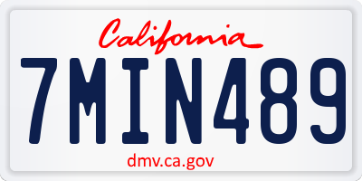 CA license plate 7MIN489