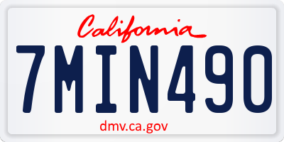 CA license plate 7MIN490