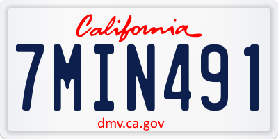 CA license plate 7MIN491