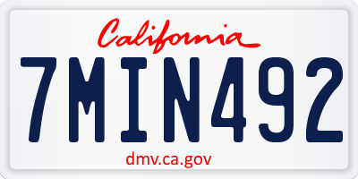 CA license plate 7MIN492
