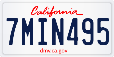 CA license plate 7MIN495