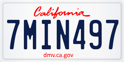 CA license plate 7MIN497